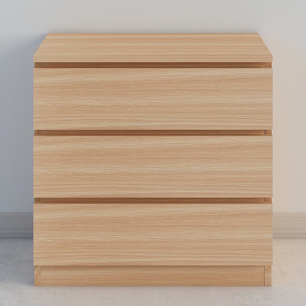 사람들이 기다리는 사중주 3 통 캐비닛 오크