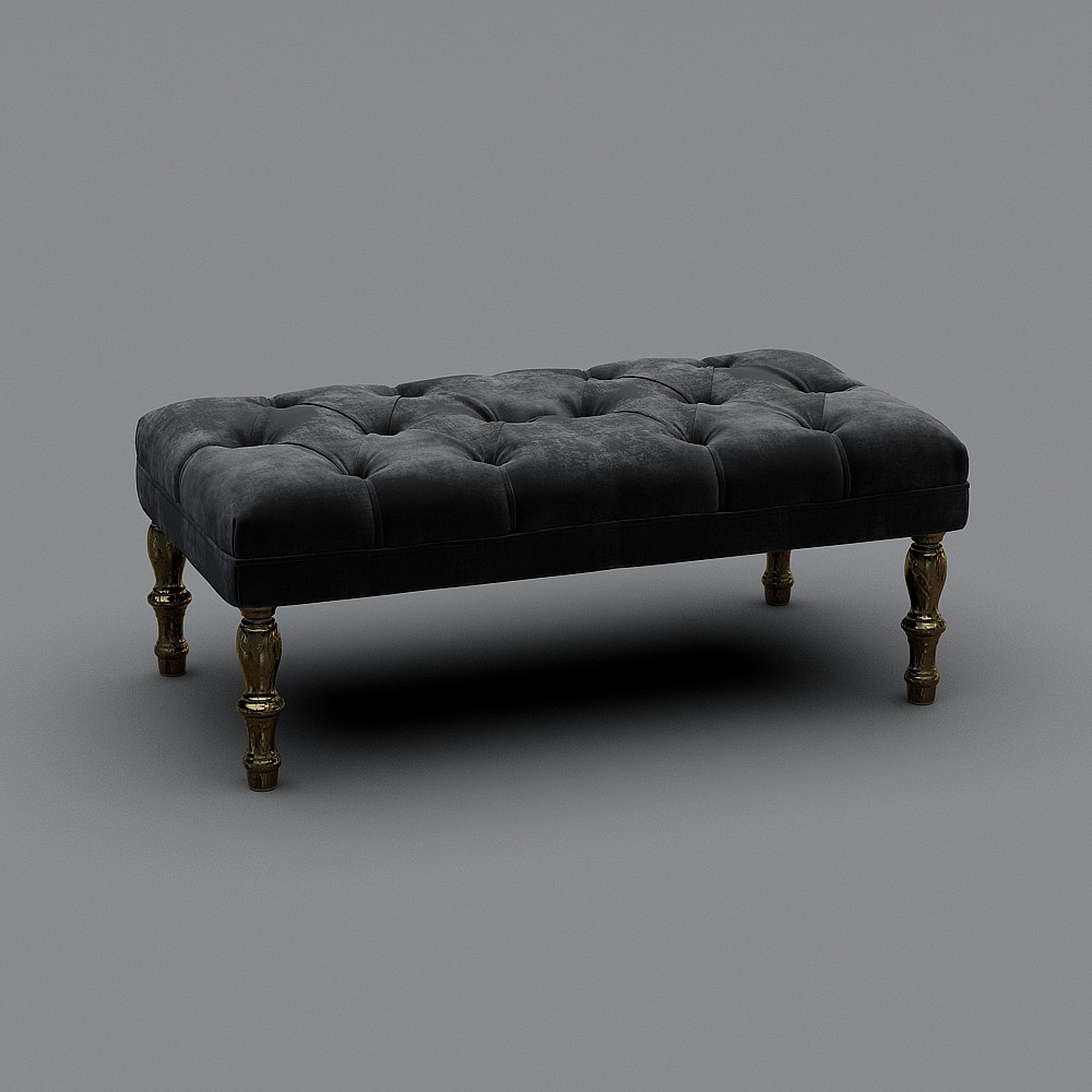 Classic Velvet Pouf 3D model