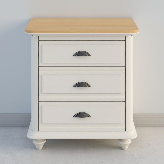 Elegant Low-Poly Nightstand 3D model