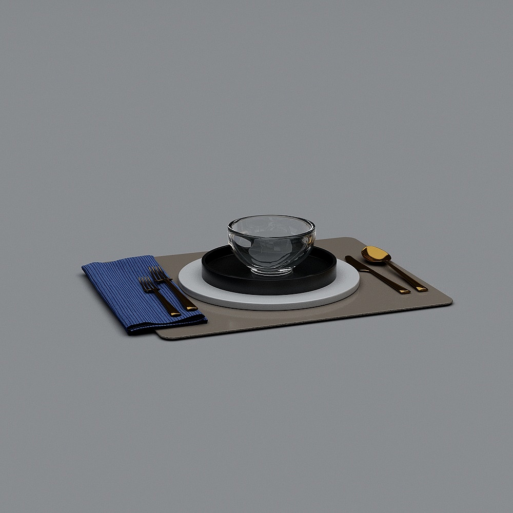 Elegant Tableware Set 3D model