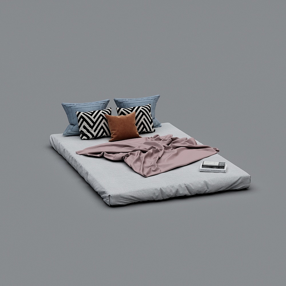 Elegant Low-Poly Bed 3D model for Modern Bedrooms