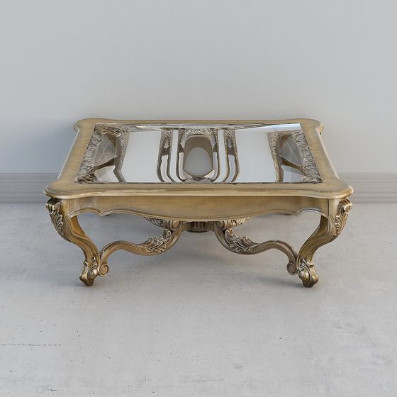 Elegant Vintage Coffee Table 3D model for Chic Interiors