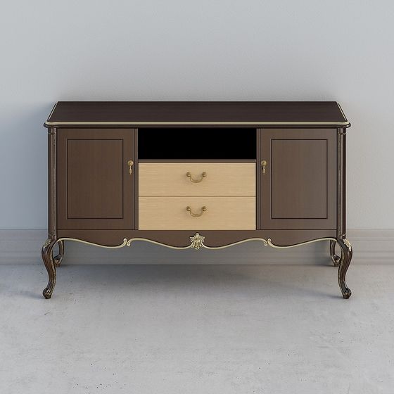 Elegant Vintage Storage Cabinet 3D Model