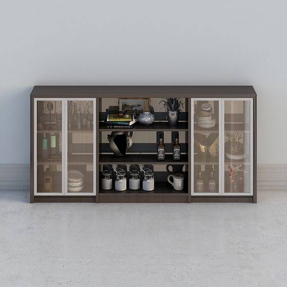 Elegant Glass Display Cabinet 3D model