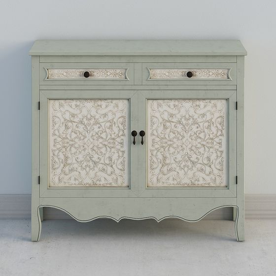 Elegant Antique Cabinet 3D model for Interiors