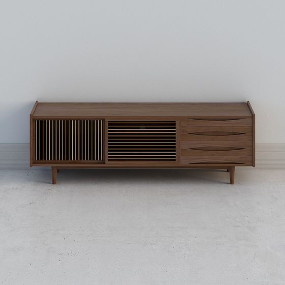 Mid-Century Modern Media Console 3D model