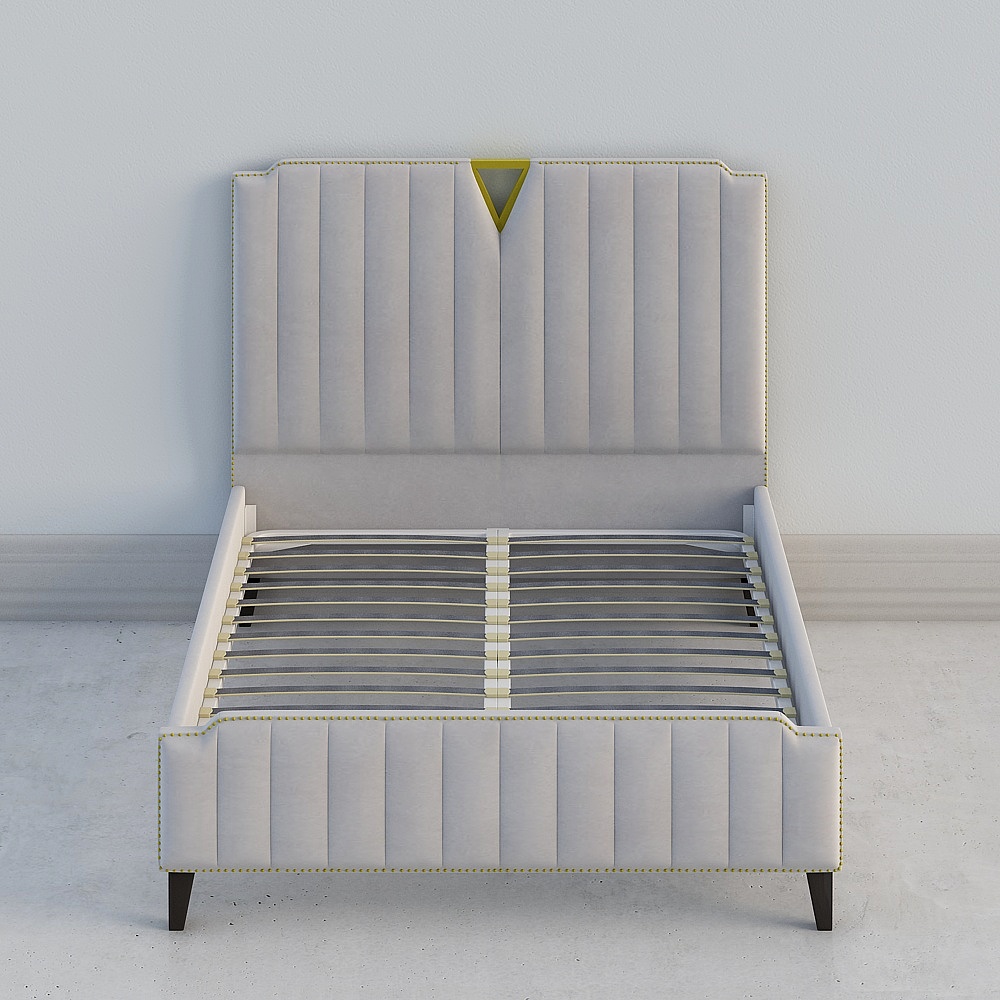 Art Deco Upholstered Bed 3D model