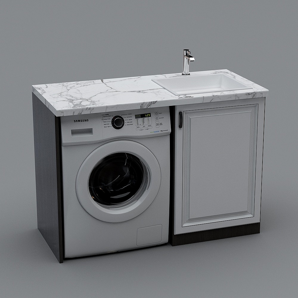 Stylish Laundry Cabinet 3D model for Modern Interiors