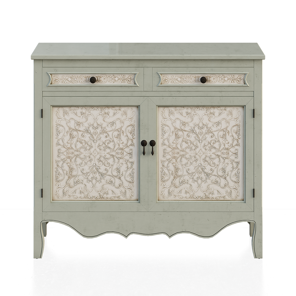 Farmhouse Sideboards 3D Model – Rustic Gray Wood