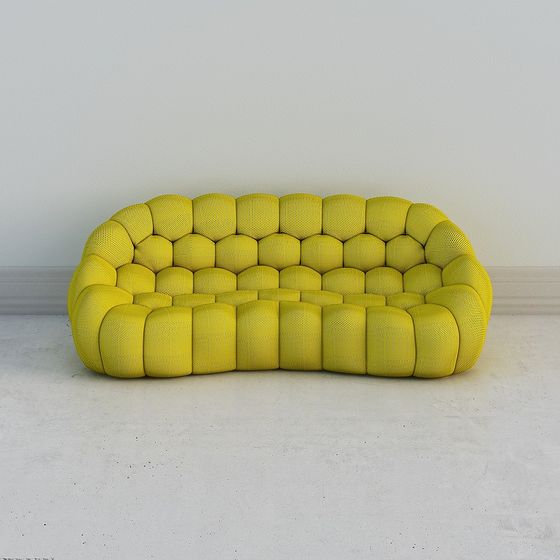 Vibrant Low-Polygon Sofa 3D Model