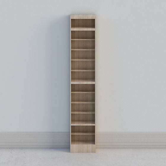 Modern Minimalist Low-Poly Bookshelf 3D model