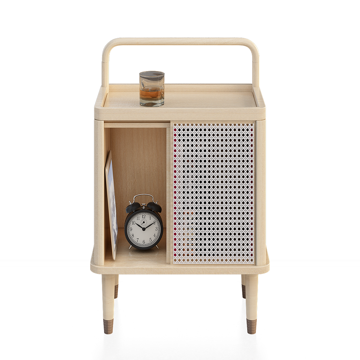 Vintage-Modern Nightstand 3D Model – Low Poly Wood