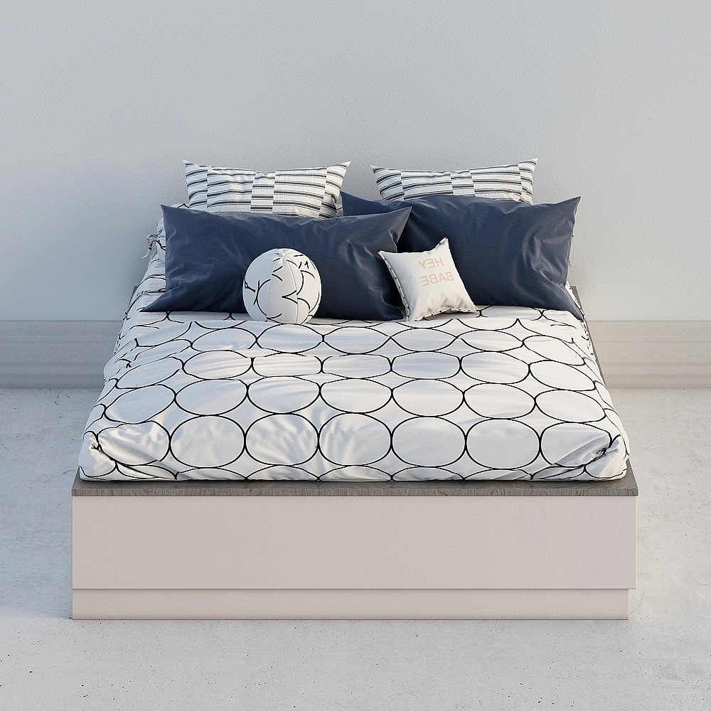Modern Minimalist Bed 3D model