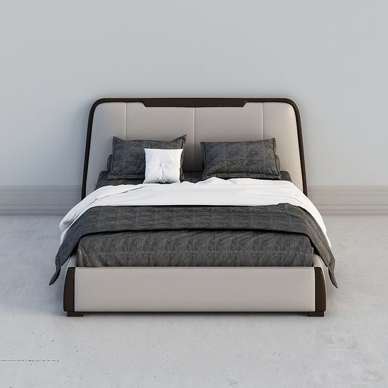 Stylish Bed Frame 3D model for Modern Interiors