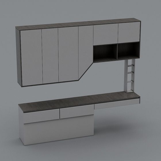 Urban Living Room Cabinet 3D model