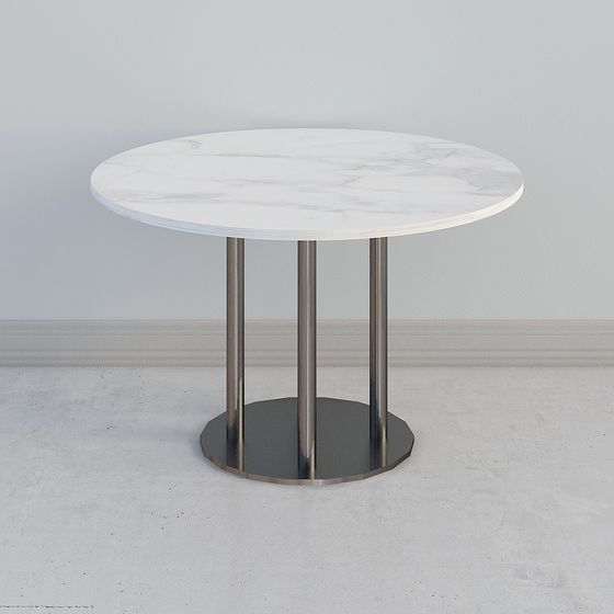 Elegant Low-Poly Round Table 3D model for Modern Spaces