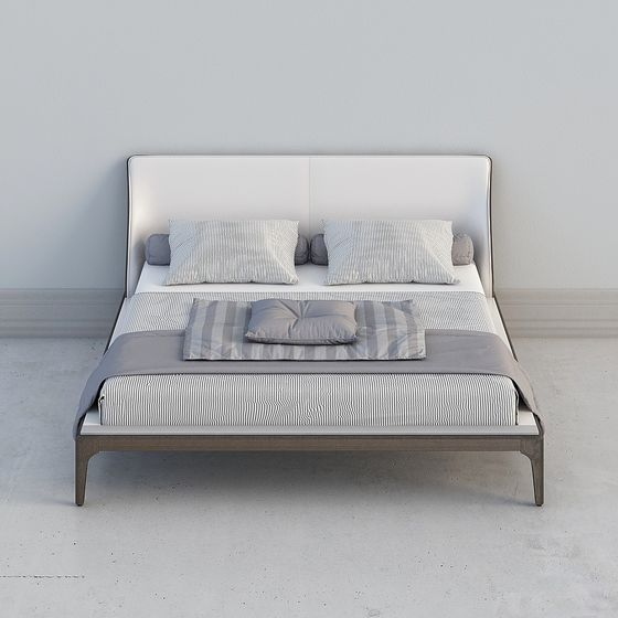 Modern Minimalist 3D Model Bed