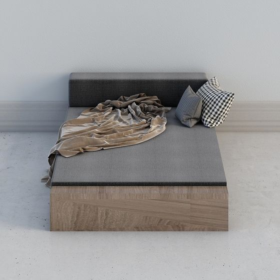 Modern Minimalist Bed 3D model
