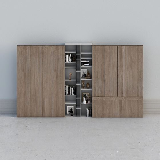 Hidden Bookshelf 3D model for Modern Aesthetics