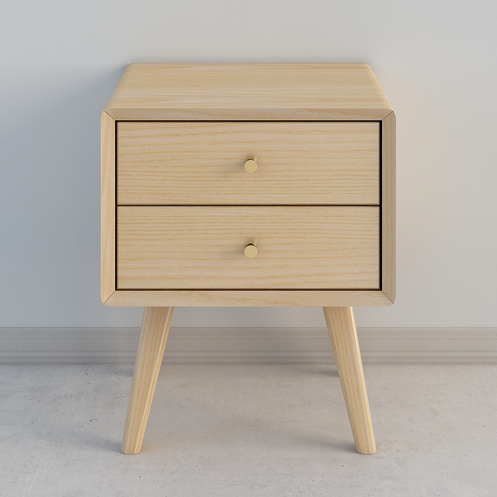 Elegant Simple Bedside Table 3D model