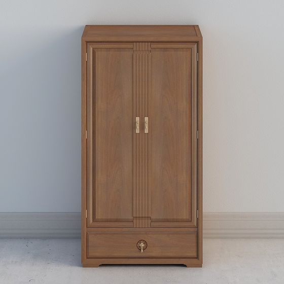 Elegant Low-Poly Wardrobe 3D model for Modern Interiors