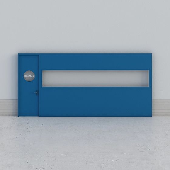 Stylish Low-Polygon Blue Door 3D model