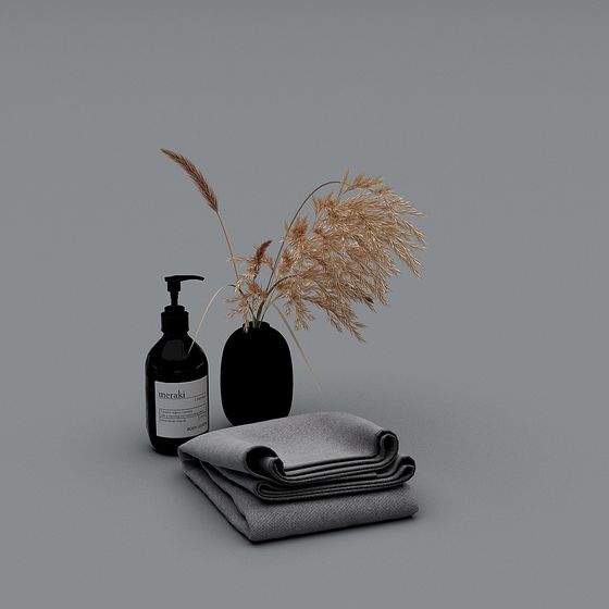 Minimalist Black Glass Bottle 3D Model Design
