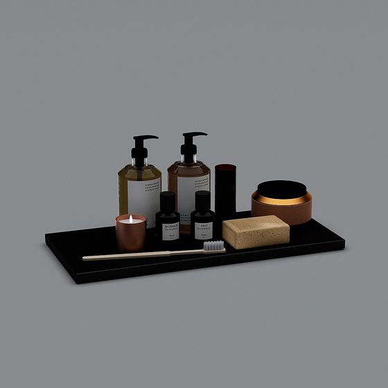Modern Minimalist Bathroom Storage Set 3D model