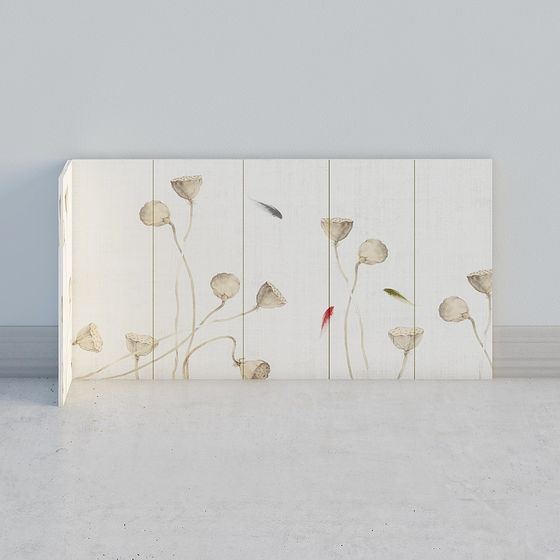 Dreamy Floral Folding Screen 3D model