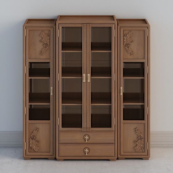 Elegant Low-Poly Bookshelf 3D model