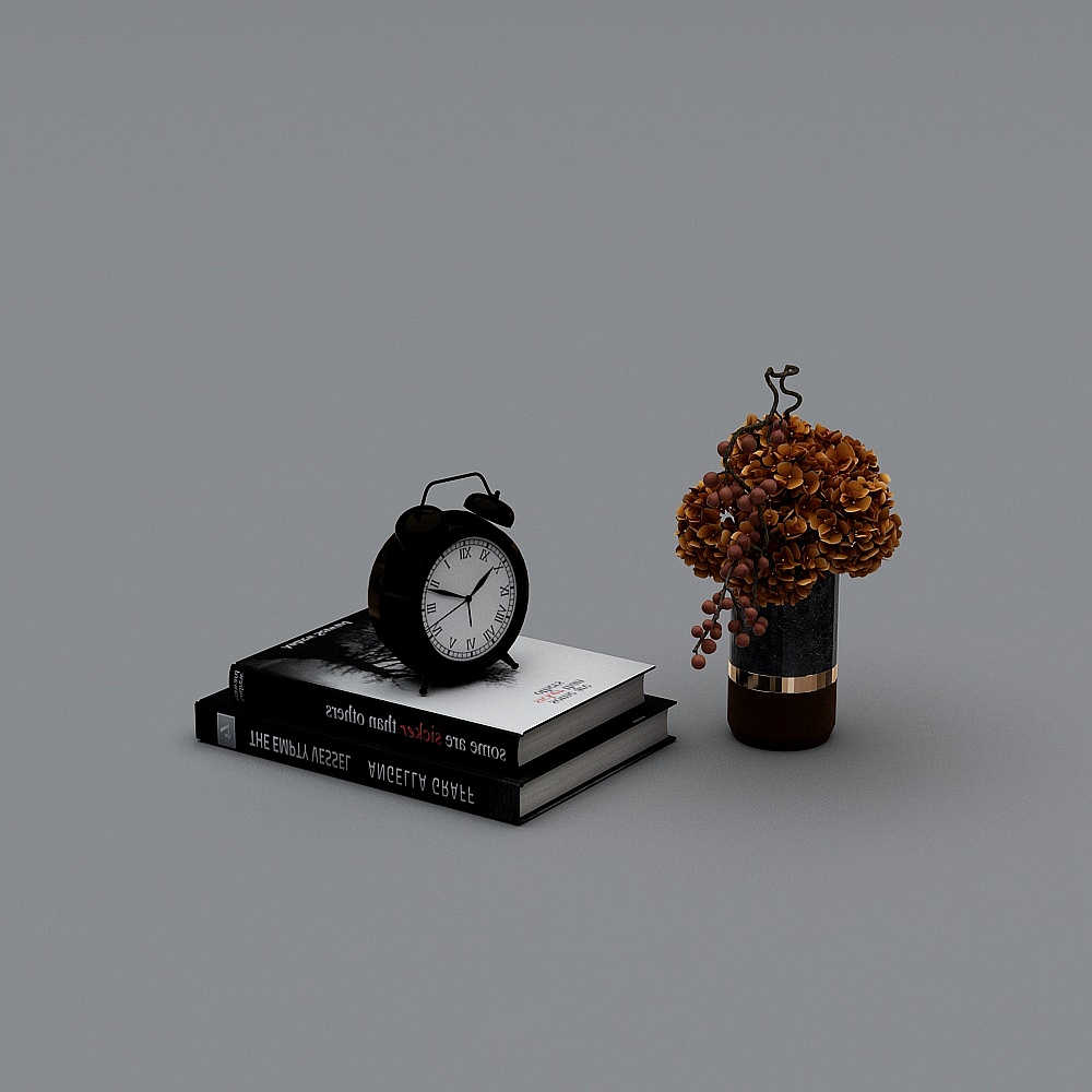 Low-Poly Artistic 3D Model of Vintage Elements
