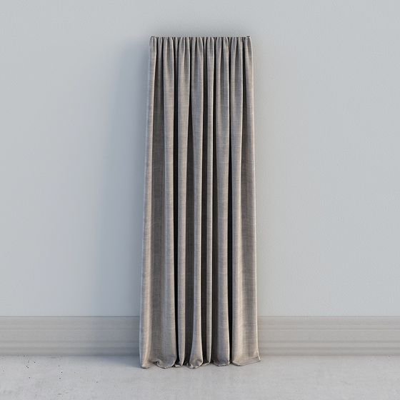 Stylish Gray Curtain 3D model for Modern Spaces