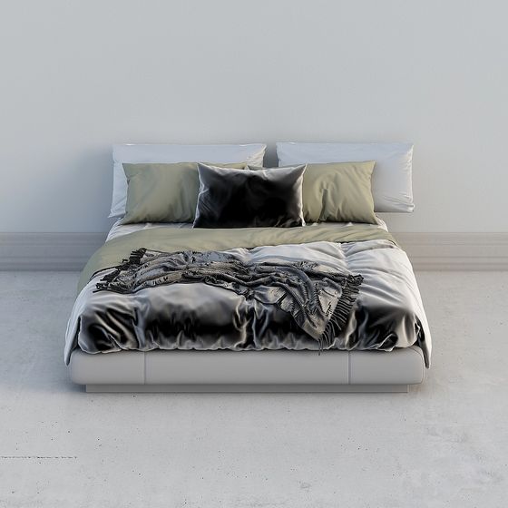 Modern Minimalist 3D Bed Model Design