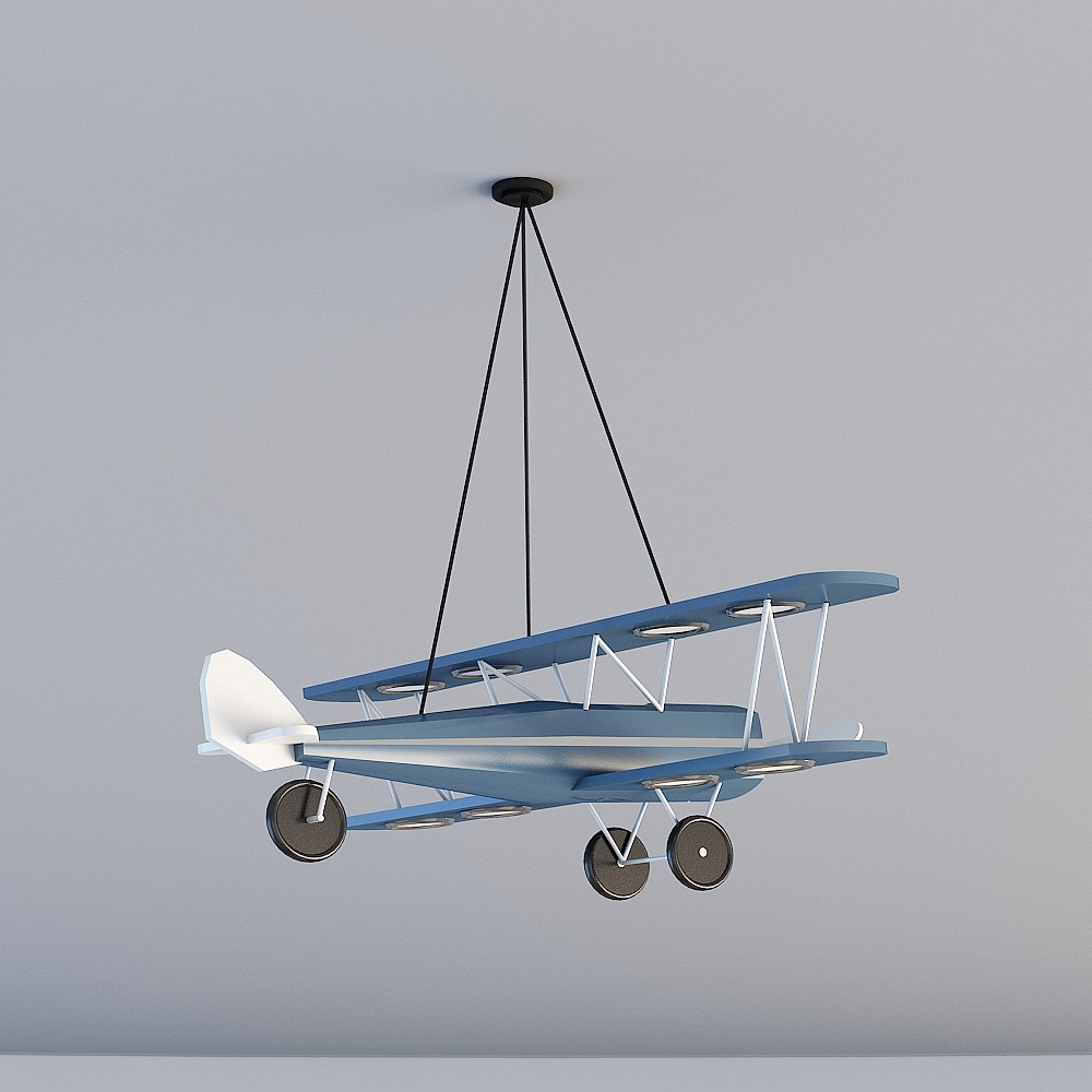 Unique Aircraft-Inspired Pendant Light 3D model