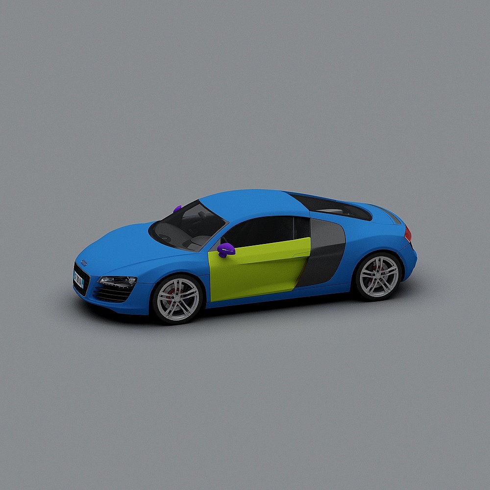 Stylish Low-Poly Sports Car 3D Model