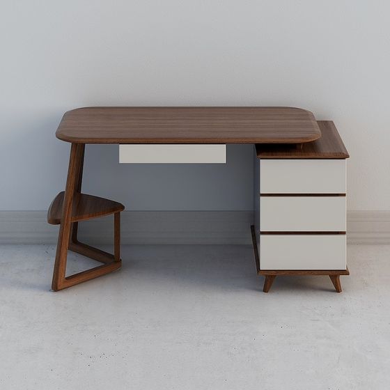 Mid-Century Desk 3D model