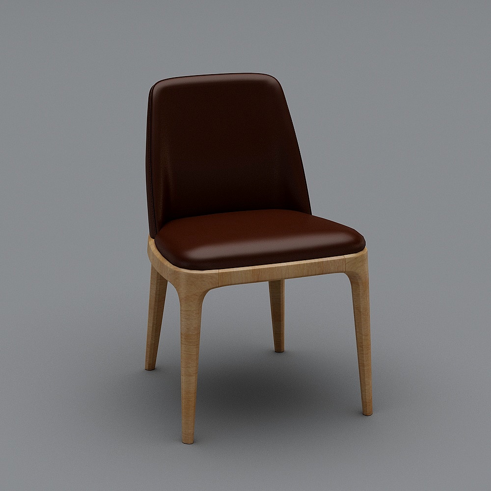 Chaise moderne à assise en bois couleur sombre