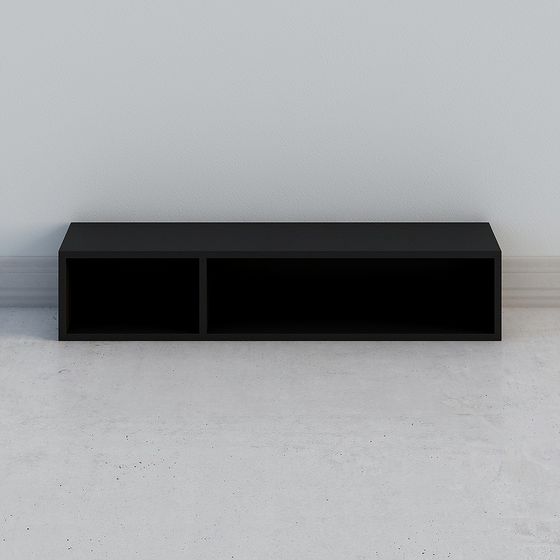 Sleek Floating Black Cabinet 3D model