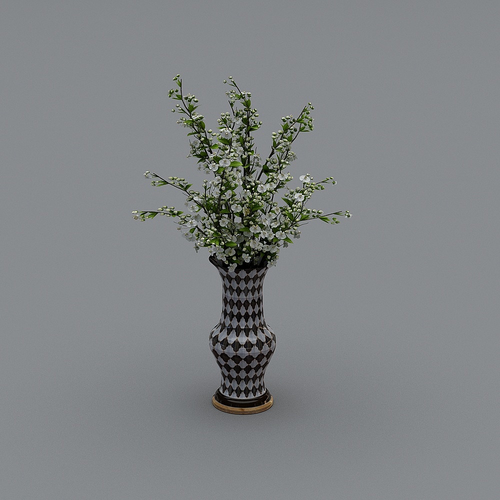 Green plant ceramics vase