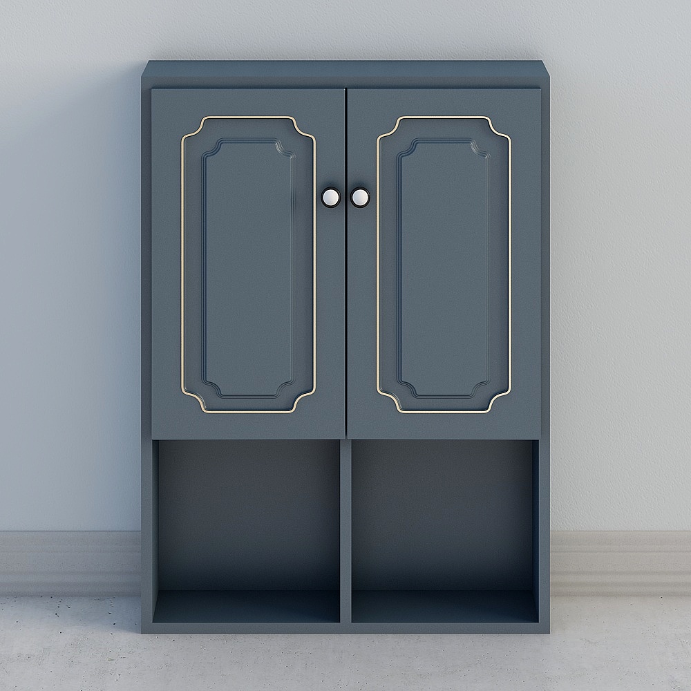 Elegant Low-Polygon Storage Cabinet 3D model