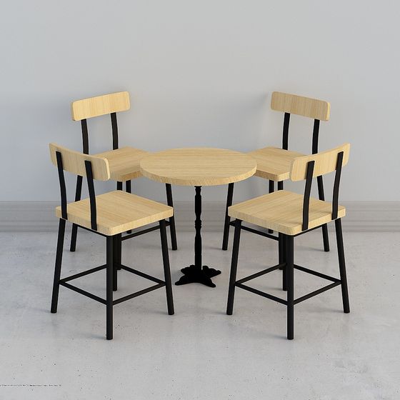 Urban Coffee Table and Chairs Set 3D model