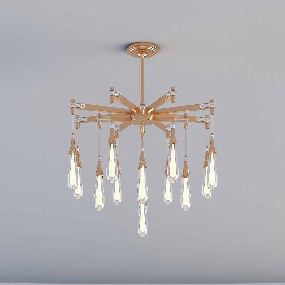 Elegant Low-Polygon Chandelier 3D model