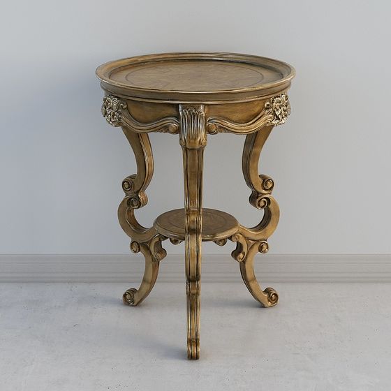 Luxurious Rococo Round Table 3D model for Classic Settings