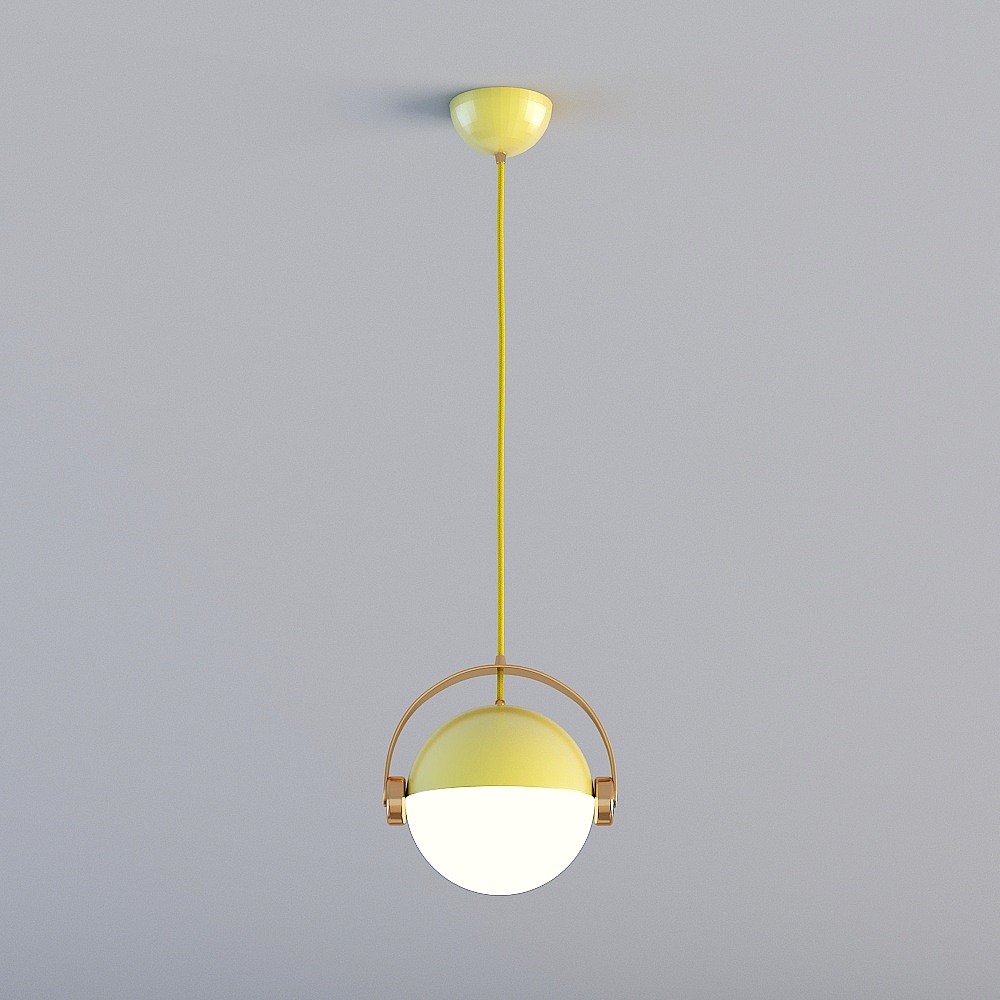 Elegant Low-Poly Hanging Lamp 3D model