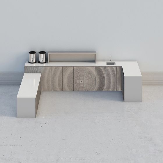 Minimalist Office Desk 3D Model – Low-Poly Wood Texture