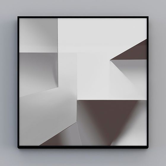 Modern Geometric Low-Poly 3D Model Design