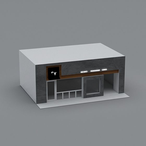 Stylish Urban Shop 3D model