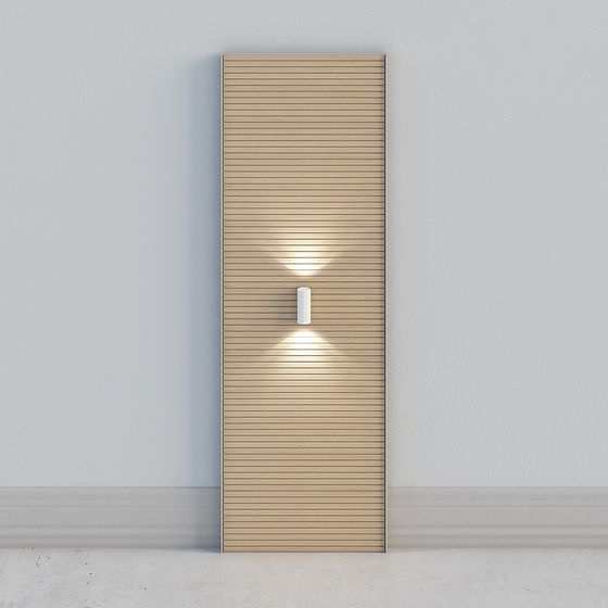 Sophisticated Wooden Louver Door 3D model for Creative Projects