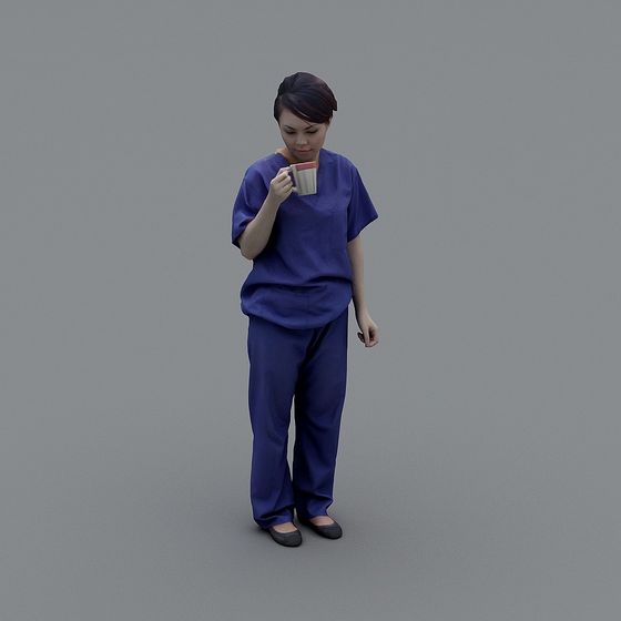 Relaxing Nurse 3D model for Urban Life