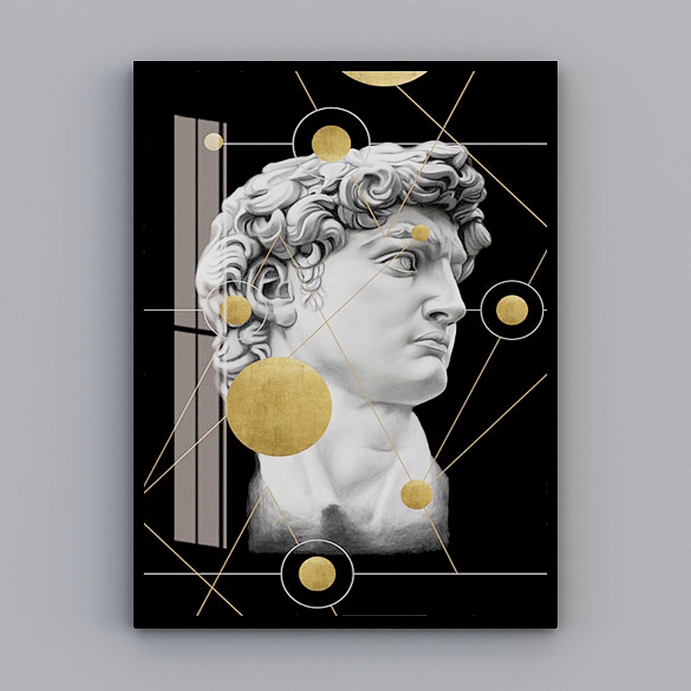 Elland decorates the painting of the new Chinese-style Nordic minimalist picture frame Xuanguan corridor personality art living room dining room bedroom European statue stone stone celebrity modern light luxury hanging painting single